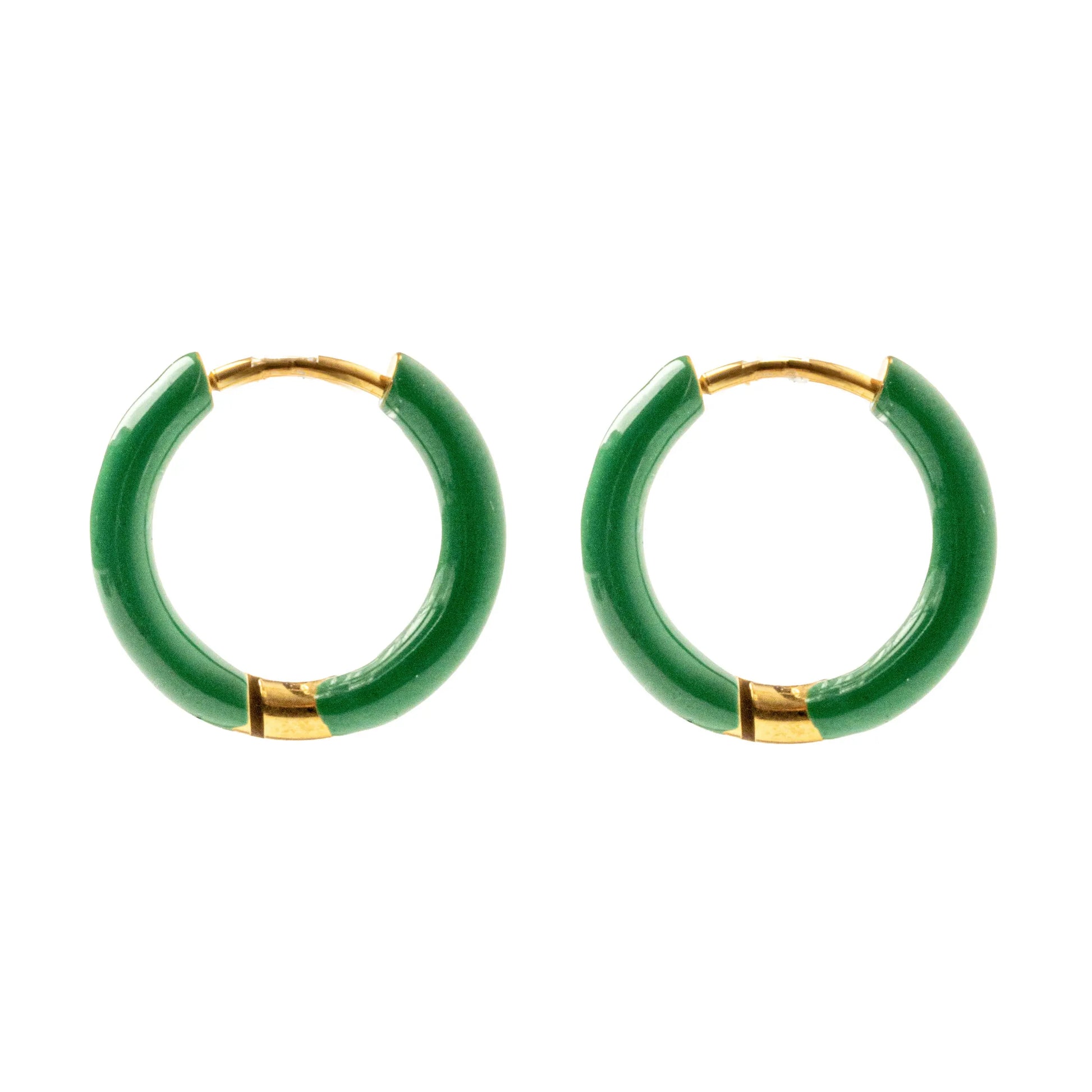 Σκουλαρίκια κρίκοι χρωματιστοί Mar & Mar Elvy Hoops (Green) από ανοξείδωτο ατσάλι