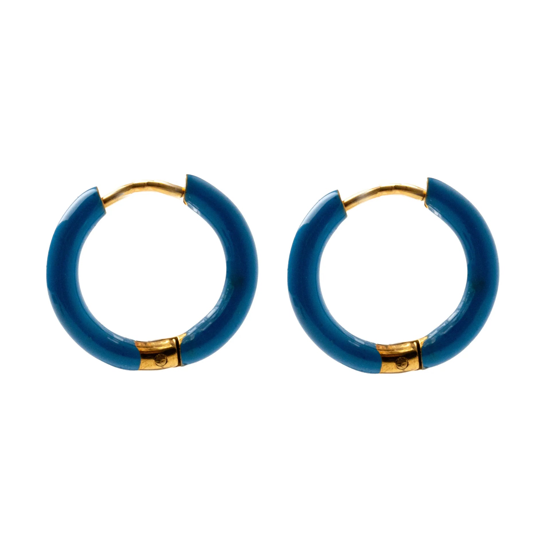 Σκουλαρίκια κρίκοι χρωματιστοί Mar & Mar Elvy Hoops (Blue) από ανοξείδωτο ατσάλι