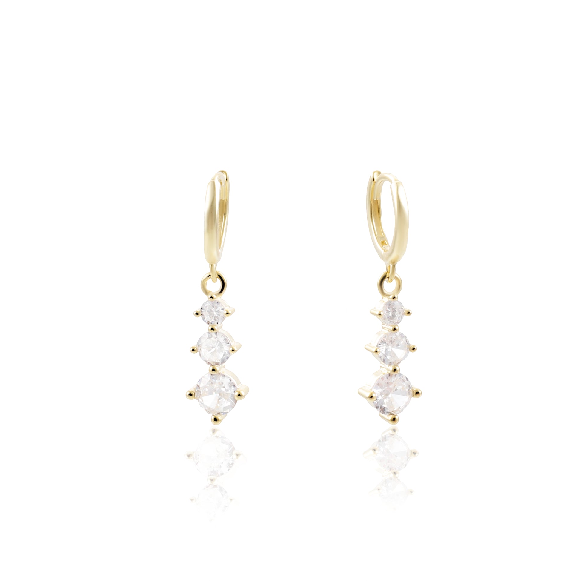 Σκουλαρίκια κρεμαστά με πέτρες ζιργκόν Mar & Mar Donna Earrings από Ασήμι 925