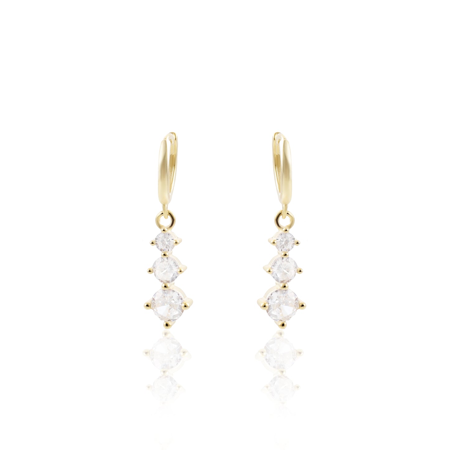 Σκουλαρίκια κρεμαστά με πέτρες ζιργκόν Mar & Mar Donna Earrings από Ασήμι 925