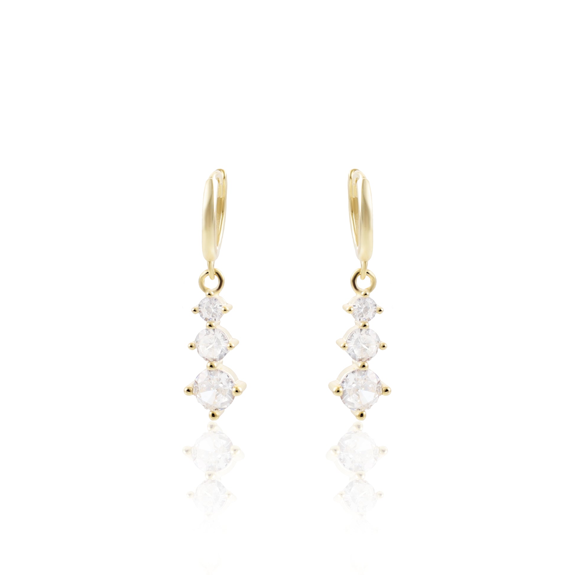 Σκουλαρίκια κρεμαστά με πέτρες ζιργκόν Mar & Mar Donna Earrings από Ασήμι 925