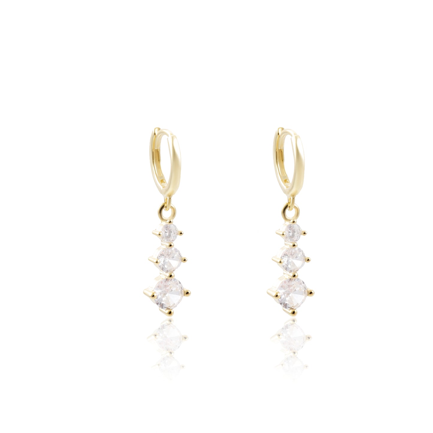 Σκουλαρίκια κρεμαστά με πέτρες ζιργκόν Mar & Mar Donna Earrings από Ασήμι 925