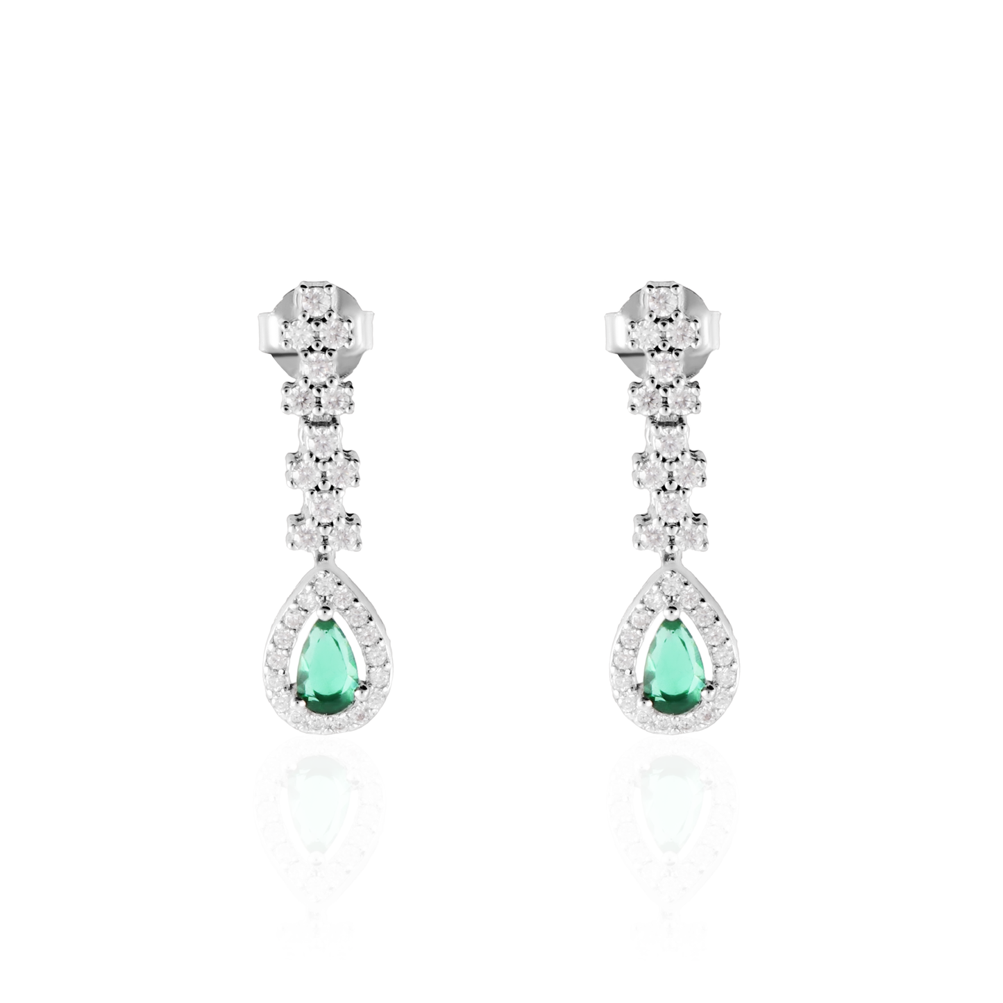 Σετ κοσμημάτων με ζιργκόν Mar and Mar Crystal Tear Green Set S925 από Ασήμι 925