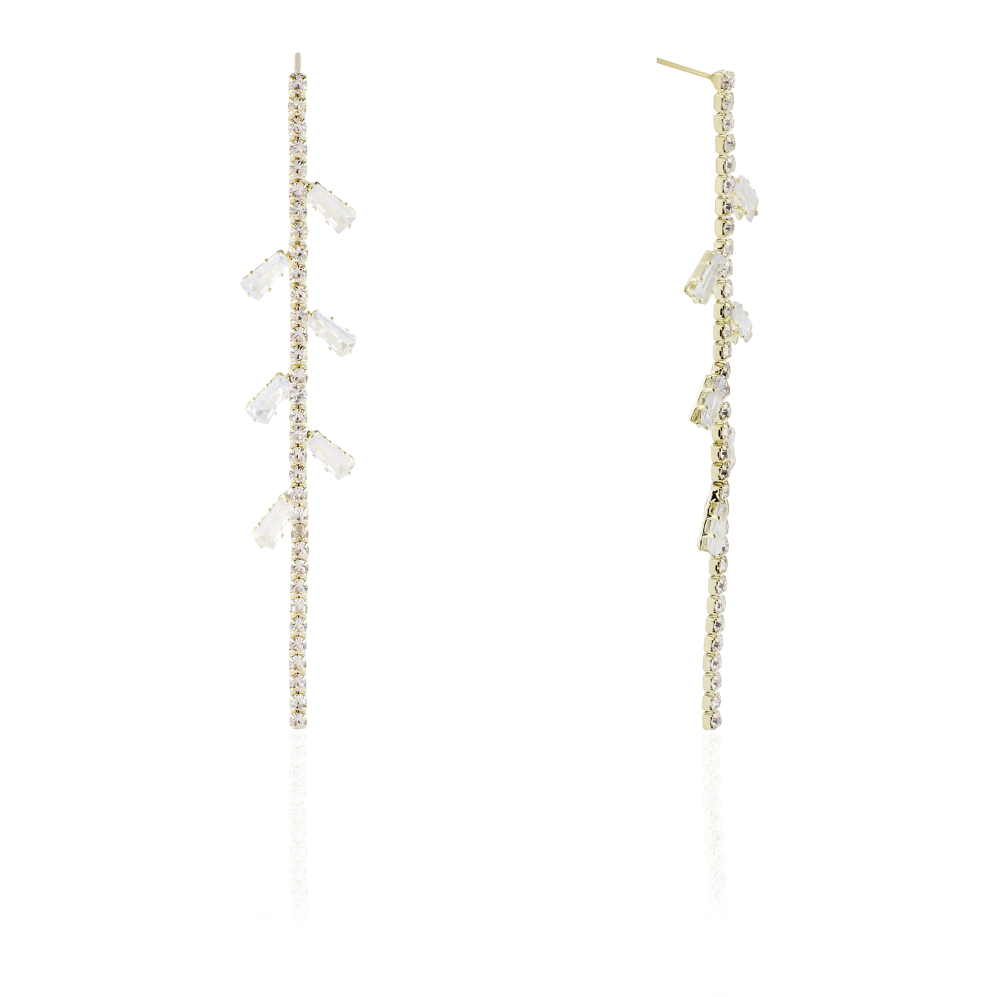 Σκουλαρίκια κρεμαστά με πέτρες ζιργκόν Lamella Earrings