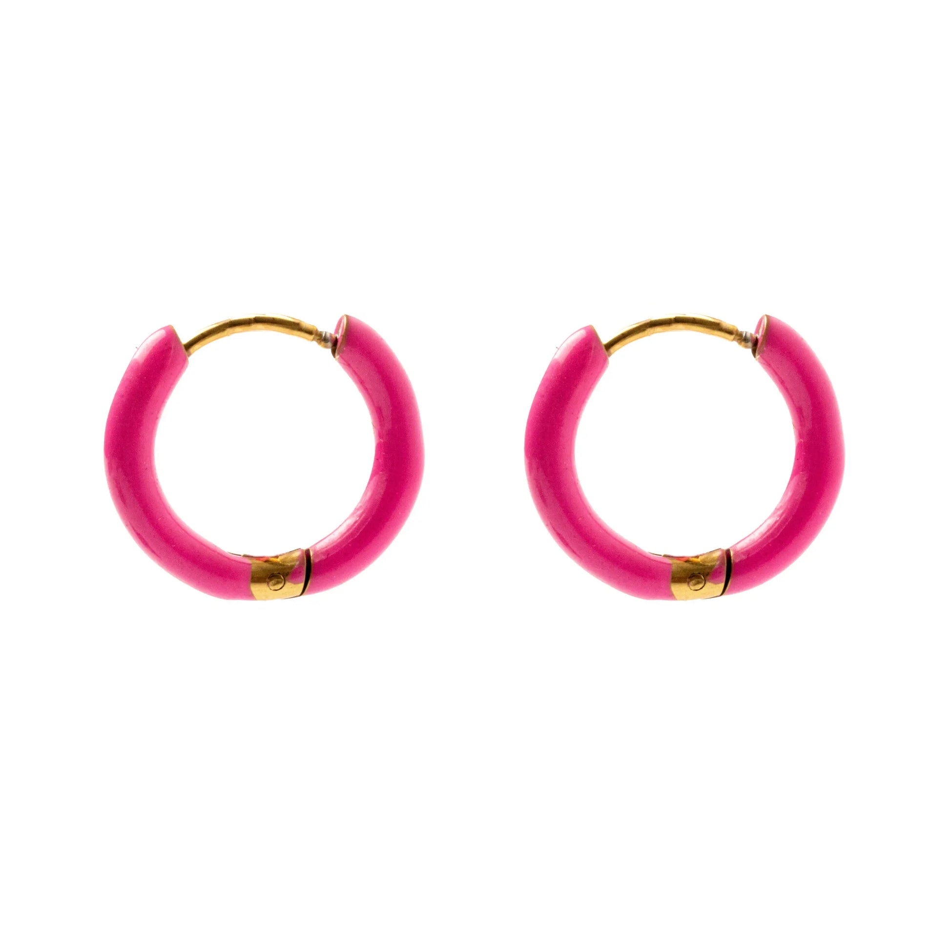 Σκουλαρίκια κρίκοι χρωματιστοί Mar & Mar Elvy Hoops (Fuchsia) από ανοξείδωτο ατσάλι