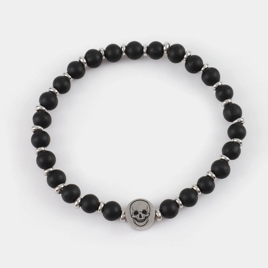 Ανδρικό βραχιόλι με χάντρες Mar and Mar Skull Beads από ανοξείδωτο ατσάλι