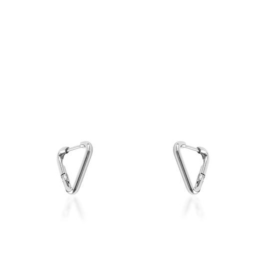 Σκουλαρίκια κρίκοι Mar and Mar Lilly Triangle Silver από ανοξείδωτο ατσάλι