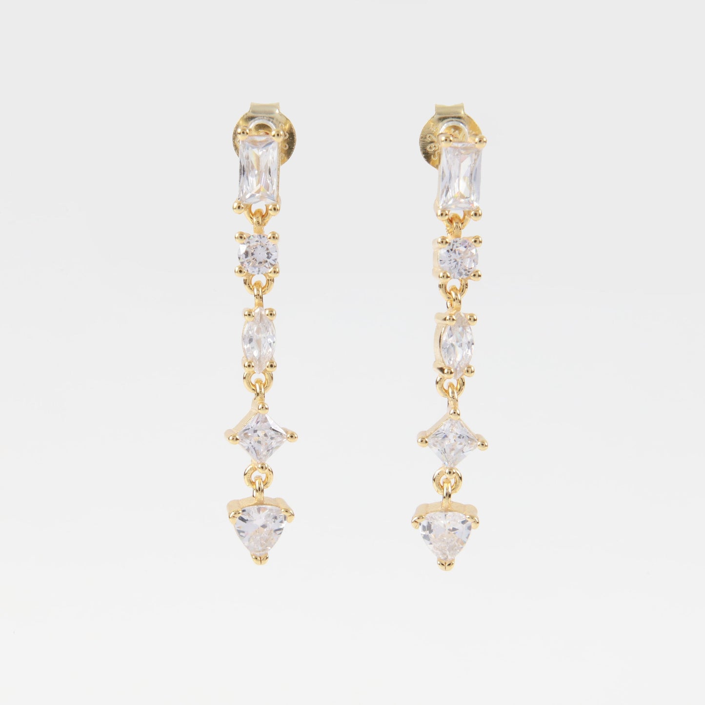 Σκουλαρίκια κρεμαστά με πέτρες ζιργκόν Mar and Mar Brixley Earrings από Ασήμι 925