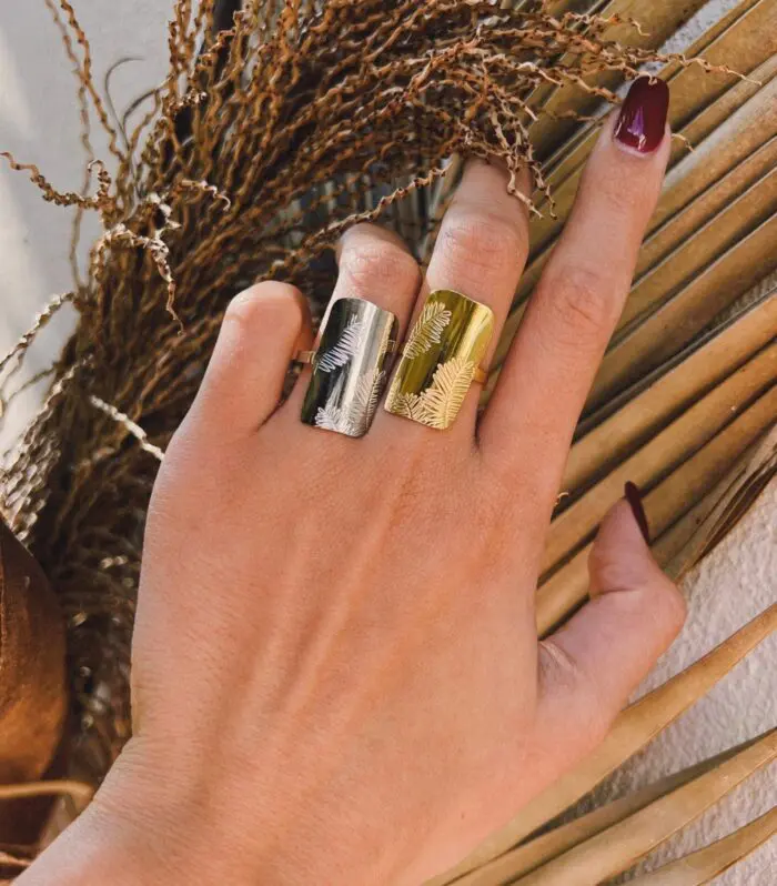 Γυναικείο δαχτυλίδι Mar & Mar Desin Leaf από ανοξείδωτο ατσάλι