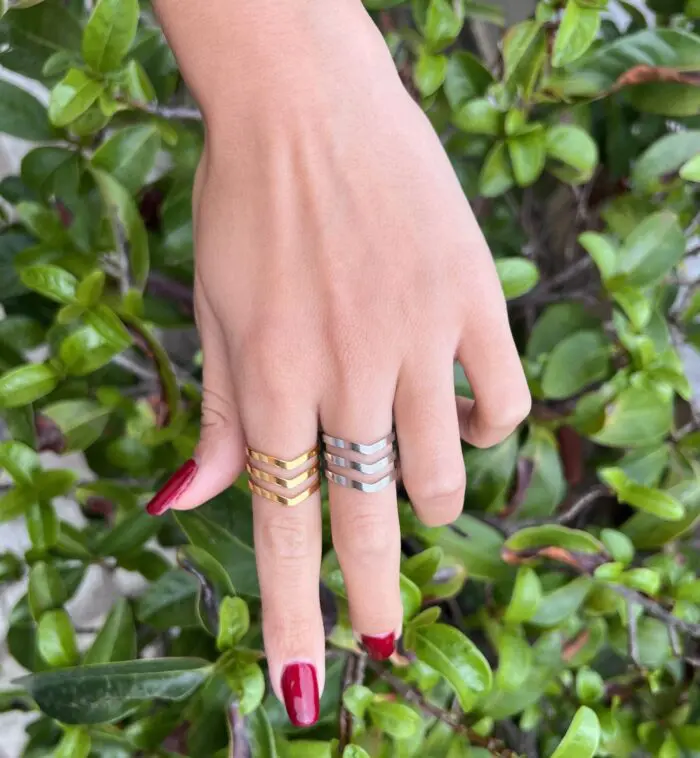 Γυναικείο δαχτυλίδι τριπλό Mar & Mar Darby Triple από ανοξείδωτο ατσάλι