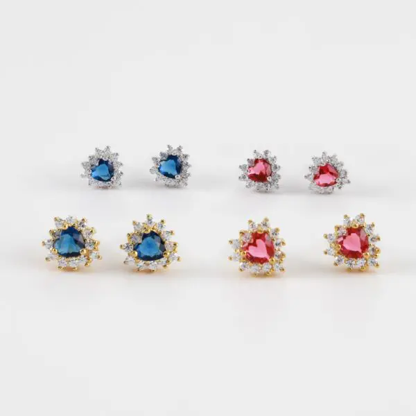 Σκουλαρίκια καρφωτά σε σχήμα καρδιά με πέτρες ζιργκόν Mar & Mar Heart Sparkle Studs από Ασήμι 925
