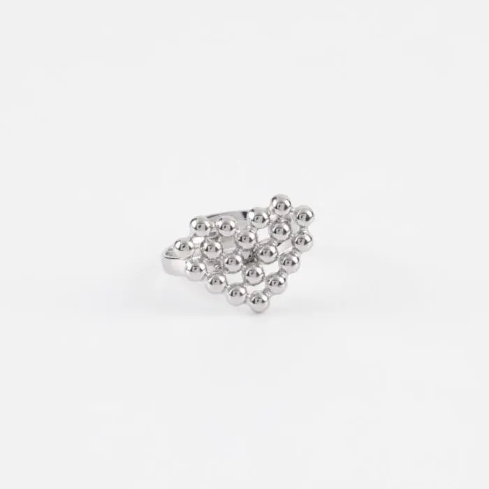 Γυναικείο δαχτυλίδι σε σχήμα καρδιάς Mar & Mar Heart Beads από ανοξείδωτο ατσάλι