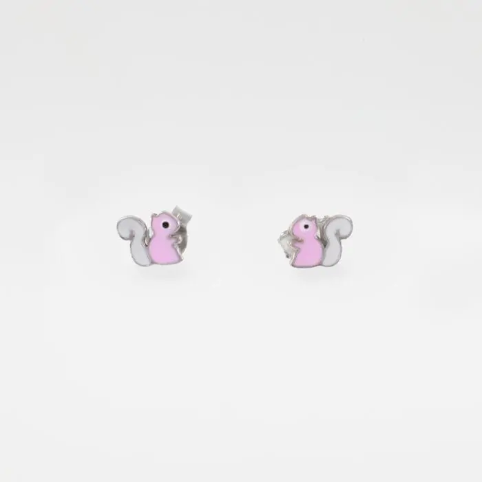 Παιδικά σκουλαρίκια καρφωτά σκιουράκια Mar & Mar Squirrel S925 Kids από ασήμι 925