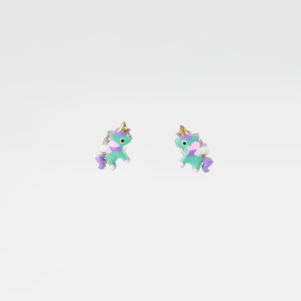 Παιδικά σκουλαρίκια καρφωτά Μονόκερως Mar & Mar Unicorn S925 Kids από ασήμι 925