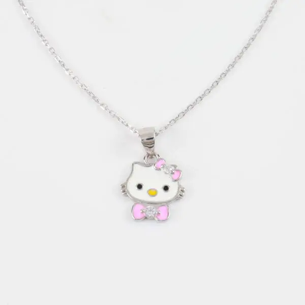 Παιδικό κολιέ Hello Kitty με πέτρα ζιργκόν Mar & Mar Hello Kitty S925 Kids από ασήμι 925