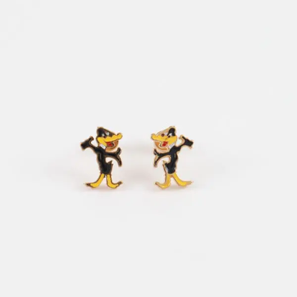 Παιδικά σκουλαρίκια καρφωτά Ντάφι Ντακ Mar & Mar Daffy Duck Kids από ανοξείδωτο ατσάλι