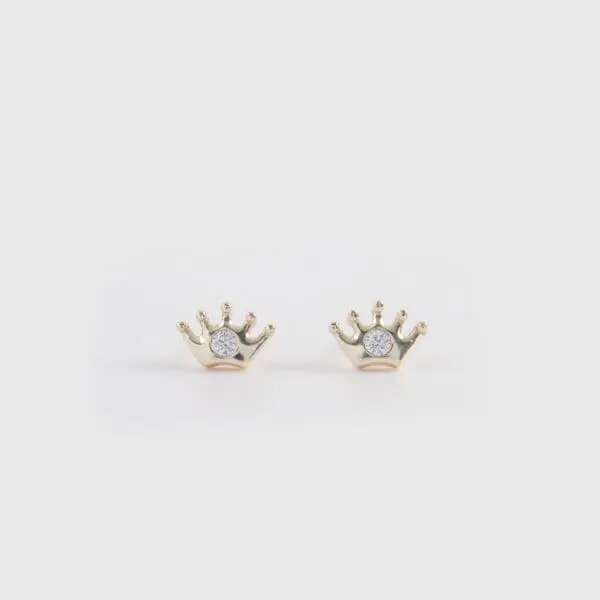 Παιδικά σκουλαρίκια καρφωτά κορώνα Mar & Mar Queen Crown Kids από ασήμι 925