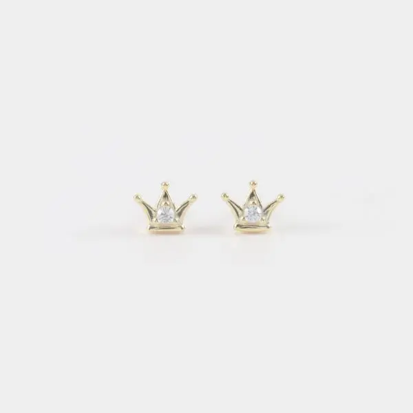Παιδικά σκουλαρίκια καρφωτά κορώνα Mar & Mar King Crown Kids από ασήμι 925
