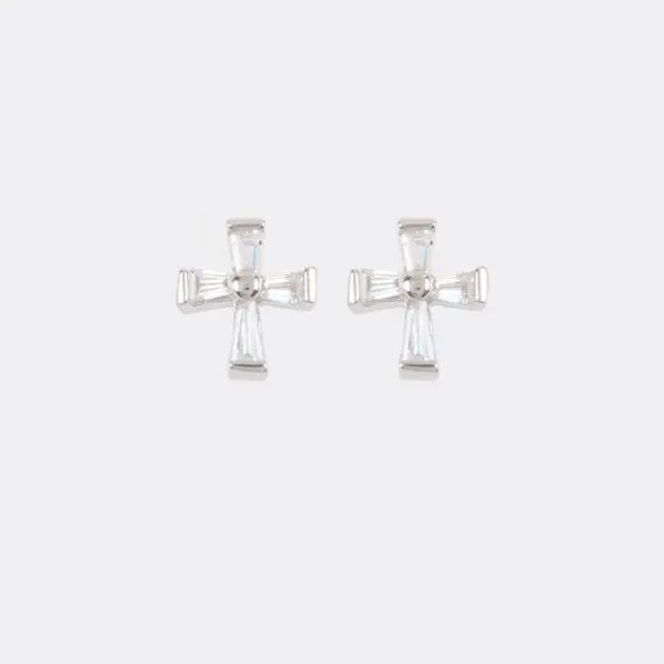 Σκουλαρίκια καρφωτά σταυρός με πέτρες ζιργκόν Mar & Mar Macie Cross Studs από Ασήμι 925