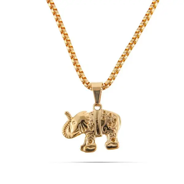 Κολιέ ελέφαντα Mar & Mar Elephant Gold από ανοξείδωτο ατσάλι