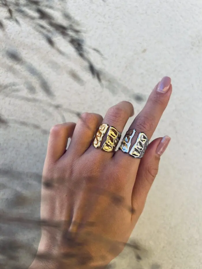 Γυναικείο δαχτυλίδι σφυρήλατο Mar & Mar Lauren από ανοξείδωτο ατσάλι