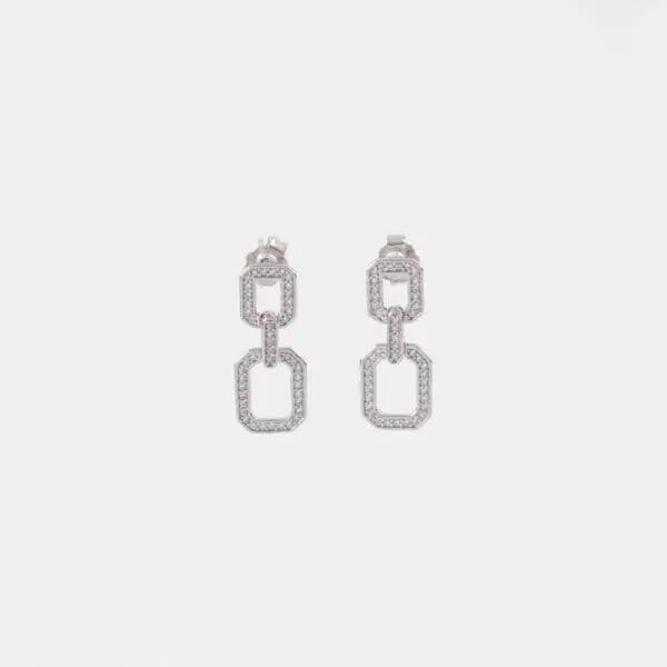 Σκουλαρίκια κρεμαστά με πέτρα ζιργκόν Mar & Mar Darcy από Ασήμι 925