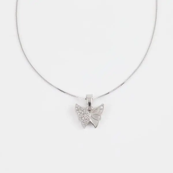 Κολιέ πεταλούδα με πέτρες ζιργκόν Mar & Mar Butterfly από Ασήμι 925