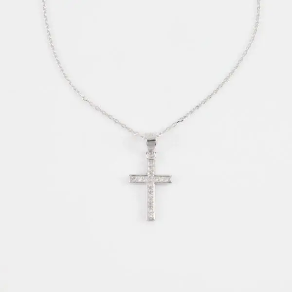 Κολιέ σταυρός με πέτρες ζιργκόν Mar & Mar Calder Cross από ασήμι 925