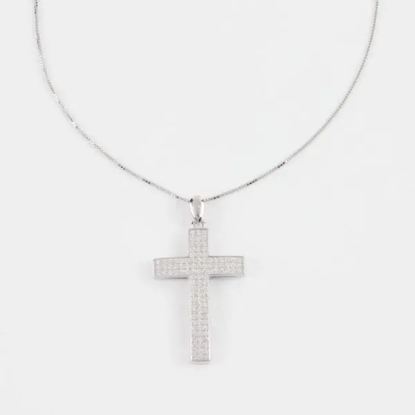 Κολιέ σταυρός με πέτρες ζιργκόν Mar & Mar Calum Cross από ασήμι 925