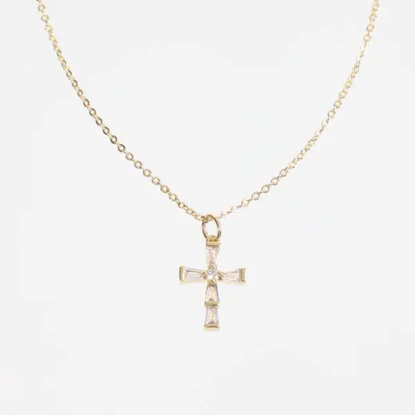 Κολιέ σταυρός με πέτρες ζιργκόν Genoa Petite Cross