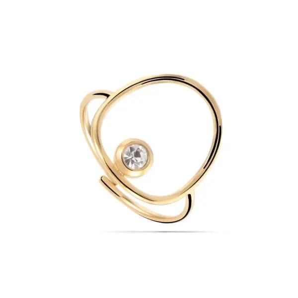 Γυναικείο δαχτυλίδι με ζιργκόν Mar & Mar Unida (Gold) από ανοξείδωτο ατσάλι