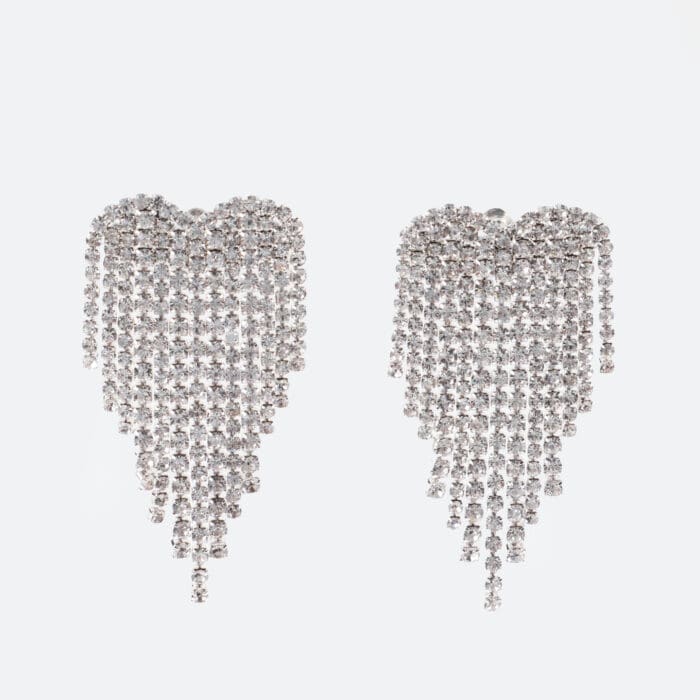 Σκουλαρίκια κρεμαστά με πέτρες ζιργκόν Carissa Heart Earrings