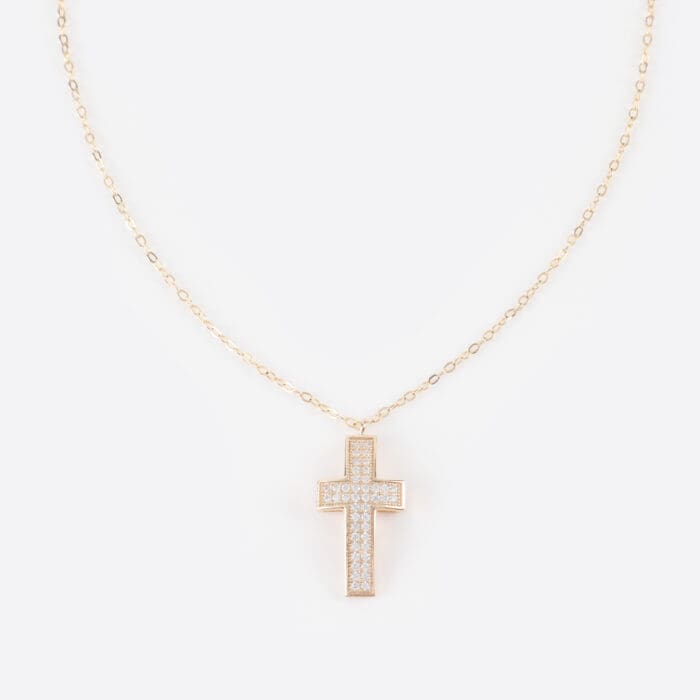 Κολιέ σταυρός με πέτρες ζιργκόν Mar & Mar Inez Cross από Ασήμι 925