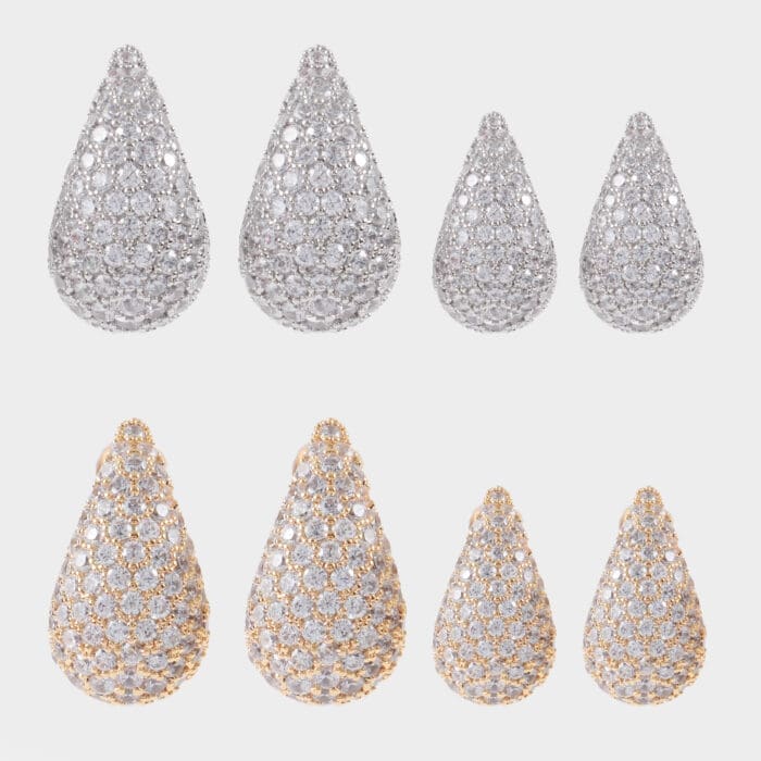Σκουλαρίκια καρφωτά με πέτρες ζιργκόν Julia Sparkle από διπλά επιχρυσωμένο ορείχαλκο