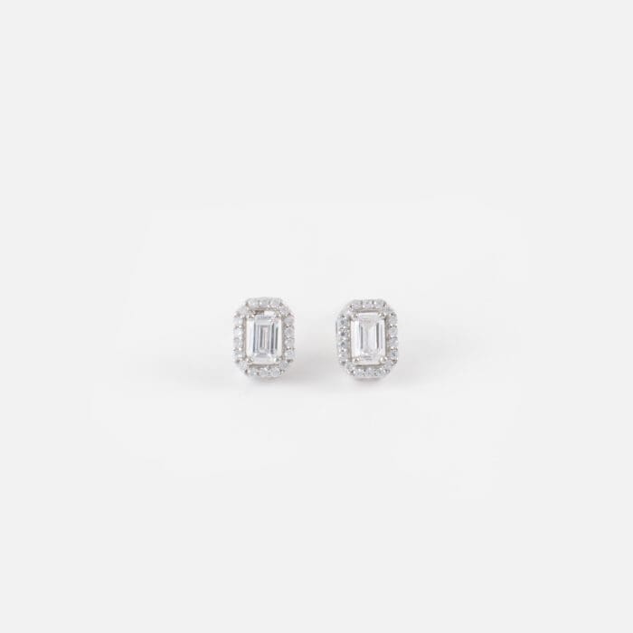 Σκουλαρίκια καρφωτά με πέτρες ζιργκόν Mar & Mar Megan από Ασήμι 925