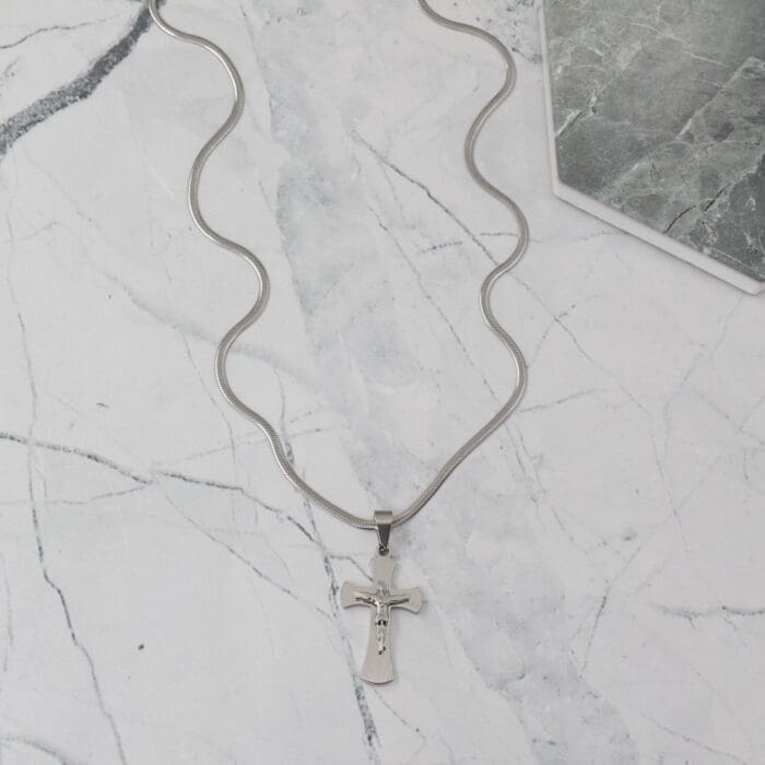 Ανδρικό Κολιέ με σταυρό Mar & Mar Jesus Cross ΙΙ από ανοξείδωτο ατσάλι