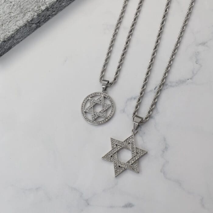 Κολιέ αστέρι του Δαβίδ με πέτρες ζιργκόν Star of David