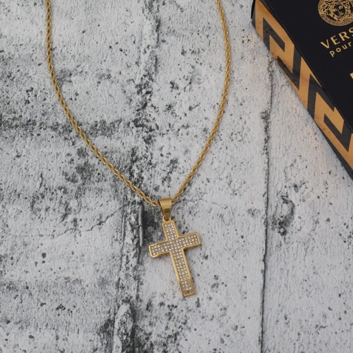 Ανδρικό Κολιέ με σταυρό και ζιργκόν Mar & Mar Cross Sparkle από ανοξείδωτο ατσάλι