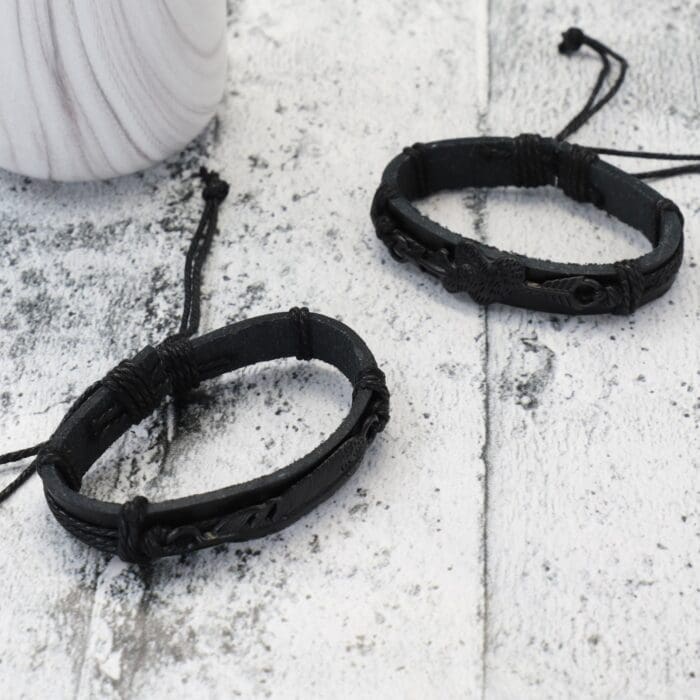 Ανδρικό βραχιόλι Mar & Mar Jackson Black Bracelet από Συνθετικό δέρμα