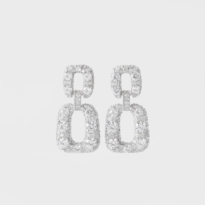 Σκουλαρίκια κρεμαστά με πέτρες ζιργκόν Mar & Mar Nina από Ασήμι 925