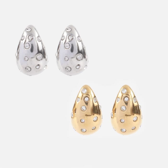 Σκουλαρίκια καρφωτά με πέτρες ζιργκόν Mar & Mar Julia Sparkle Dot από ανοξείδωτο ατσάλι