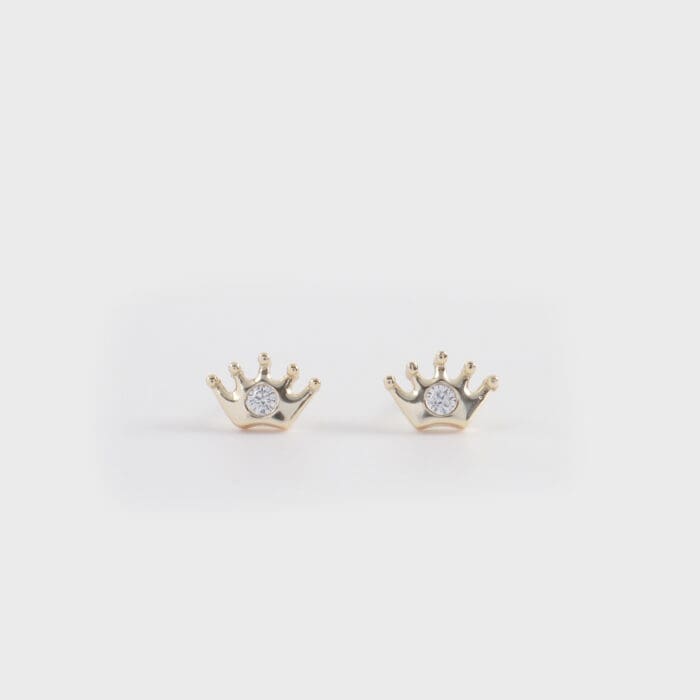 Παιδικά σκουλαρίκια καρφωτά κορώνα Mar & Mar Queen Crown Kids από ασήμι 925