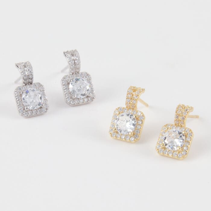 Σκουλαρίκια καρφωτά με πέτρες ζιργκόν Mar & Mar Nancy Studs από Ασήμι 925