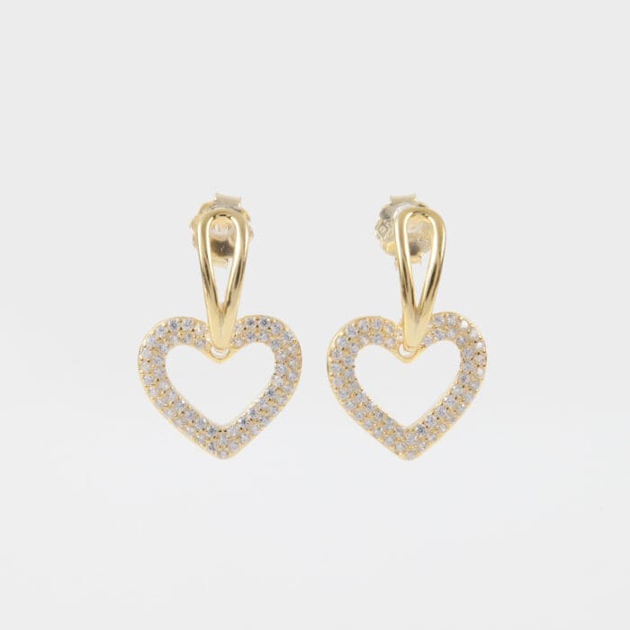 Σκουλαρίκια κρεμαστά καρδιά με πέτρες ζιργκόν Mar & Mar Tianna Heart από Ασήμι 925