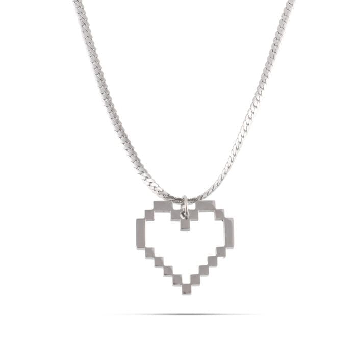 Κολιέ καρδιά Mar & Mar Pixel Heart από ανοξείδωτο ατσάλι