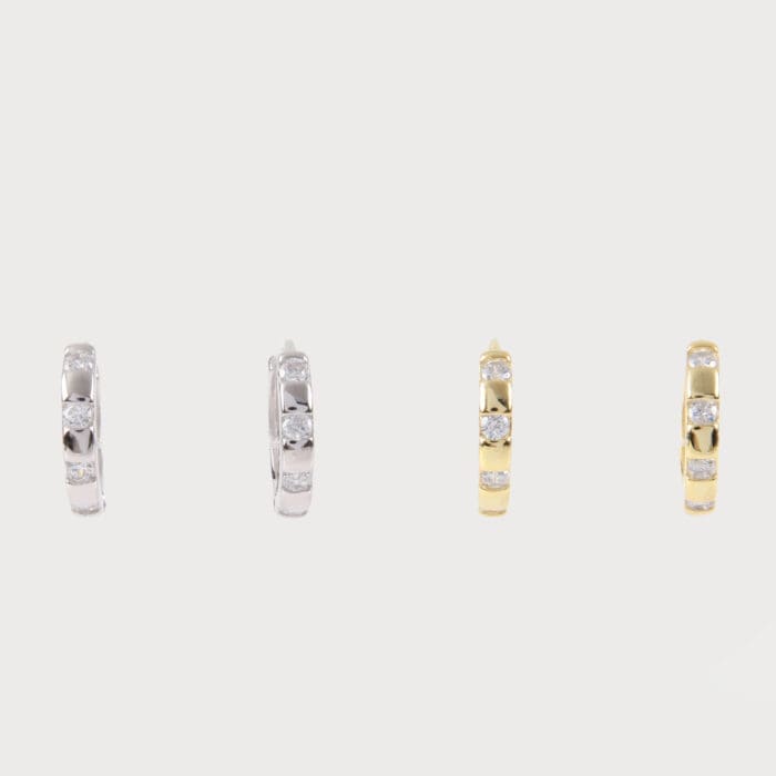 Σκουλαρίκια κρίκοι με πέτρες ζιργκόν Mar & Mar Kylie Hoops από ασήμι 925