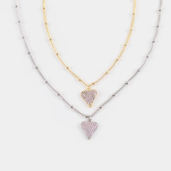 Κολιέ καρδιά με πέτρες ζιργκόν Mar & Mar Jarvis Heart από Ασήμι 925