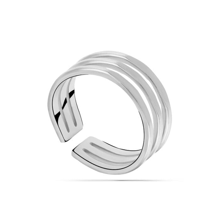 Γυναικείο δαχτυλίδι τριπλό Mar & Mar Triple II (Silver) από ανοξείδωτο ατσάλι