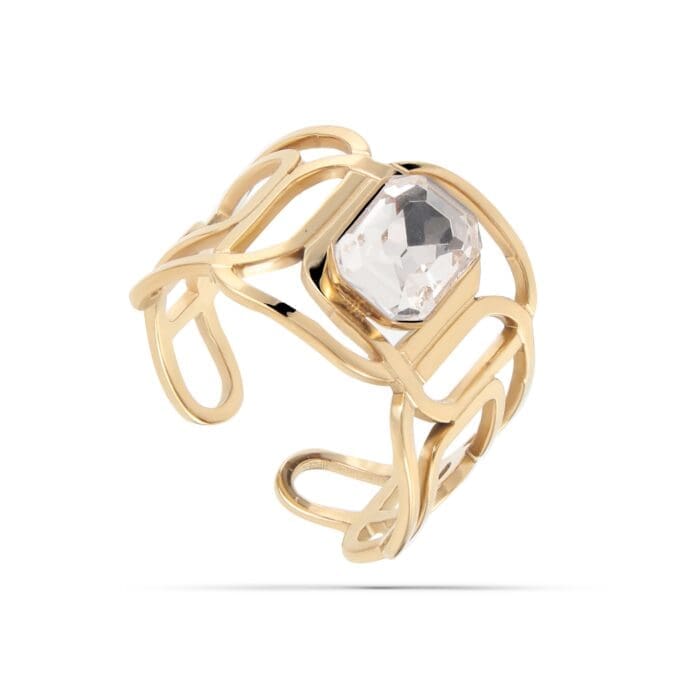 Γυναικείο δαχτυλίδι με πέτρες ζιργκόν Mar & Mar Thornton (Gold) από ανοξείδωτο ατσάλι