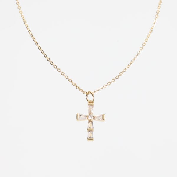 Κολιέ σταυρός με πέτρες ζιργκόν Genoa Petite Cross